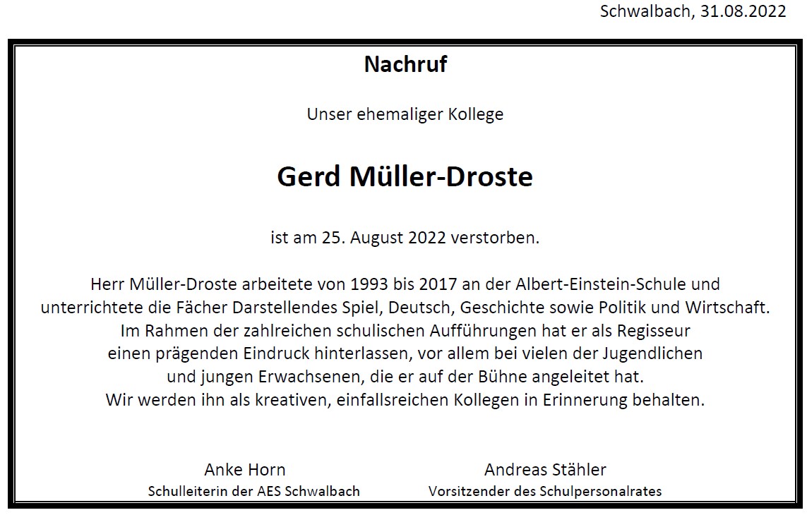 2022 09 01 Nachruf Gerd MüllerDroste